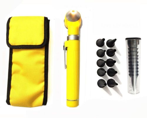 Halogen Light Fiber Optic Otoscope Pocket Medical Ent Diagnostic Yellow Set