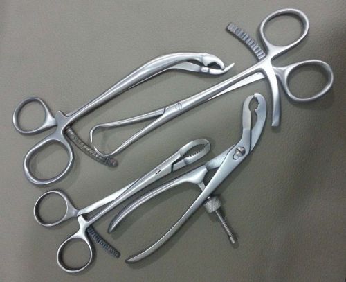 Orthopedic Bone Holding Reduction Forceps Set of 4 Pieces Surgical Instruments
