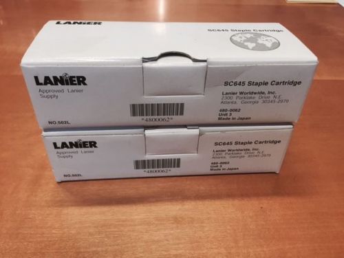 2 New in Box Genuine LANIER SC645 Staple Cartridge 3 pack No.502L 480-0062