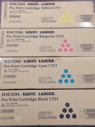 Genuine Ricoh C651ex/C751ex/751 toner - set of 4 CMYK - NIB