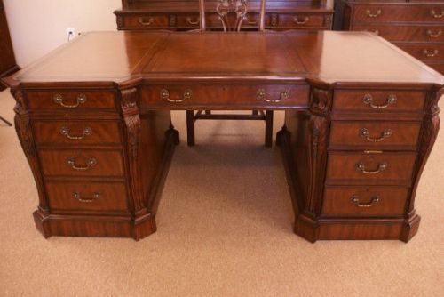 Executive style mahogany partners desk,  inlaid leather, superb, retails $12500 for sale