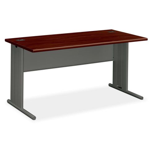 The hon company hon66571ns 66000 series stationmaster mahogany charcoal desking for sale