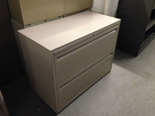 **2 drawer lateral size file cabinet by haworth office furn w/lock&amp;key 36&#034;w** for sale