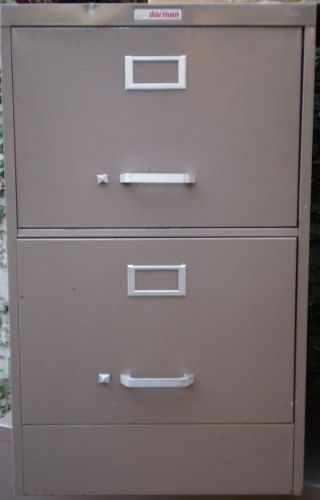 Vintage Putty DORMAN Steel File Cabinet 2 Drawers w/o Lock 18&#034;x26&#034;x29&#034; Scarce