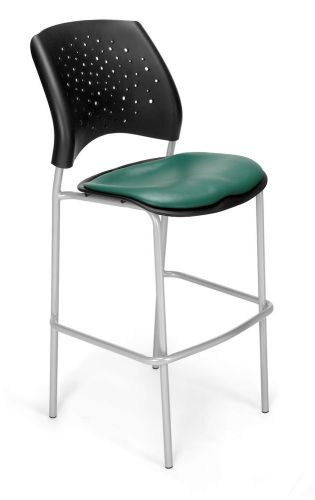 OFM Stars and Moon Cafe Height Chair Chrome Vinyl Teal