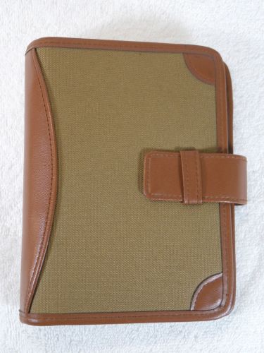 1993 vintage 7.5 x 5 inch brown leather portfolio day runner notepad &amp; directory for sale