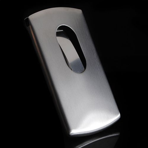 Modern Pocket Business Credit Card Holder Case Stainless Steel Thumb Slide Out