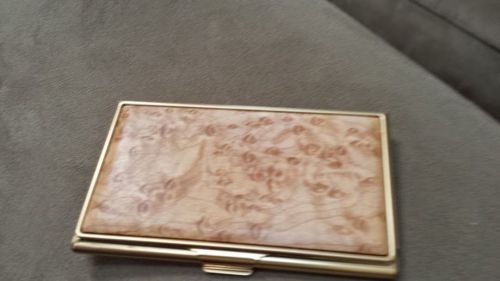 Solid Brass and Wood Business Card Holder