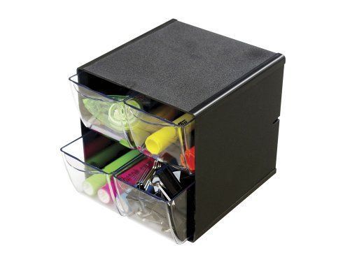 Deflecto 350304 Cube With 4 Drawers [black]