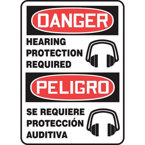 Danger Sign, Adhsv Vinyl, 14x10 In, Bilingl SBMPPA023VS