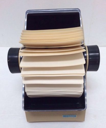 Bostitch card file rotary file full set of blank rolodex cards model rfc245 vtg for sale