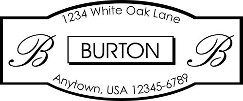 Personalized Custom &#034;Burton&#034; Monogram Return Address Rubber Stamp 2000+ P-40