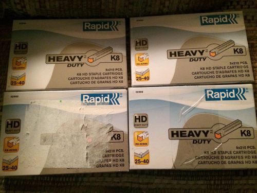 Rapid Heavy Duty K8 Staples 02900 LOT OF 4 BOXES