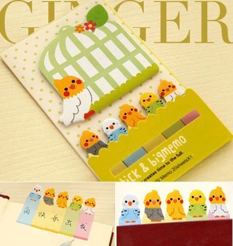 Parrot Cage Sticker Post It Bookmark Marker Memo NotePad Sticky Notes  (AB05)
