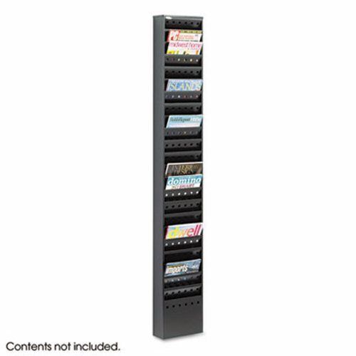 Safco Steel Magazine Rack, 23 Compartments, 10w x 4d x 65-1/2h,Black (SAF4322BL)