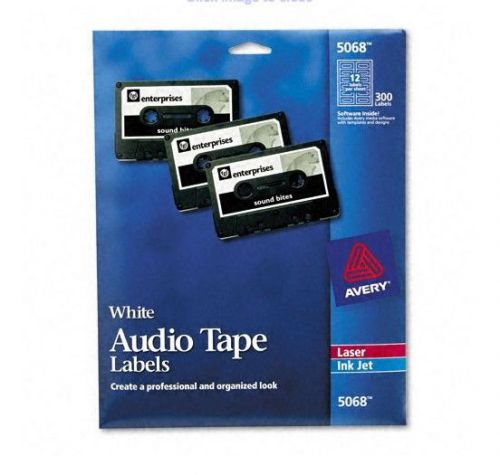 Inkjet / Laser Audio Cassette Tape Labels, Matte White, 300 /package