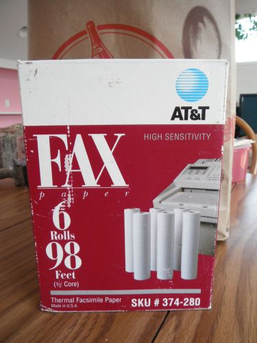 AT&amp;T SKU 374-208 Fax Paper Rolls High Sensitivity - 4 rolls, new, sealed, orig.