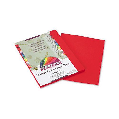 Pacon Corporation Peacock Sulphite Construction Paper, 9 x 12 Holiday Red