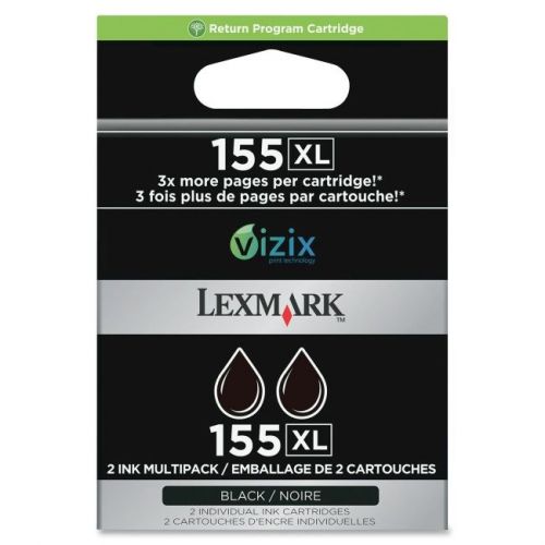LEXMARK SUPPLIES 14N1811 2PK NO 155XL BLK INK CARTRIDGE