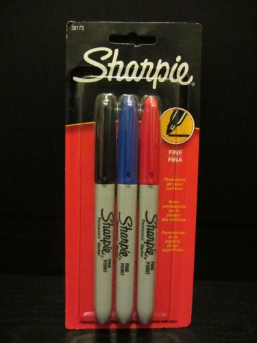 NEW!!! Sharpie Fine Point Permanent Markers 3 Colored Markers (3 pack)