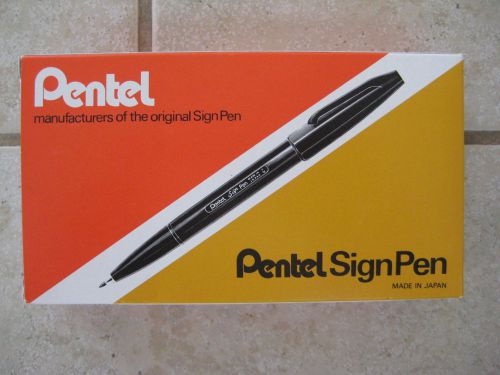 BRAND NEW GREEN Pentel Sign Pen - Fine Point (( 1 BOX OF 12 PENS )) S520-D