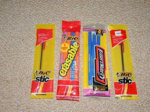 1985-1990 BIC @ PAPER MATE Pen Package Bundle (Erasables Stic Eraser Mate 2) USA