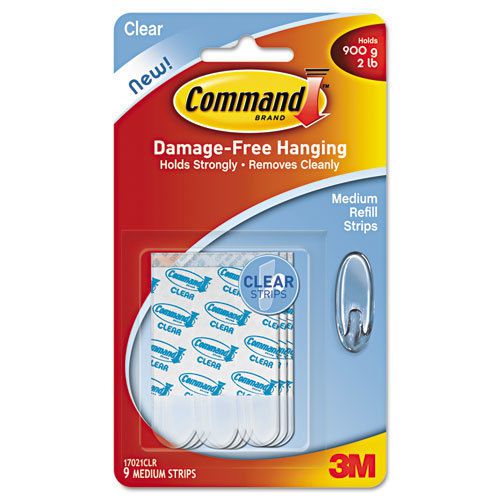 Command Clear Refill Strips, 5/8 x 1 3/4 - Pack of 9