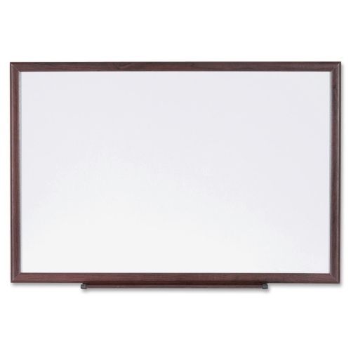 LLR84169 Dry-Erase Board, Wood Frame, 6&#034;x4&#034;, Brown/White