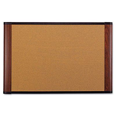 Cork Bulletin Board, 72 x 48, Mahogany Frame