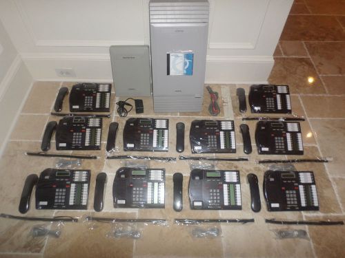 Nortel norstar mics office phone system (10) t7316 phones caller id + voicemail for sale