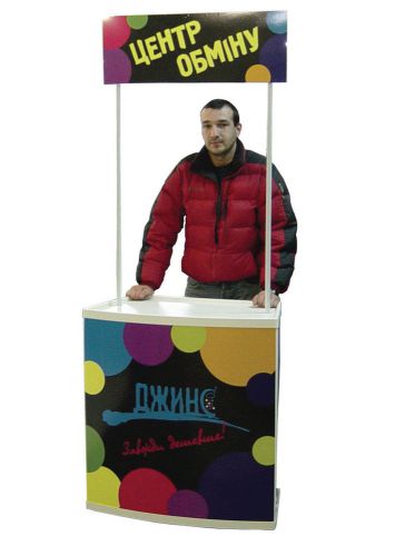 Trade show counter display kiosk exhibition booth sampling table + free graphics for sale