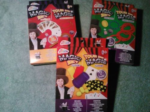 New Large lot of 3 boxes Magic tricks sets 39 tricks cards &amp; more DONT MISS OUT