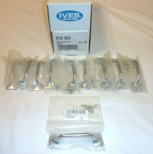 (10) Ives SP026 MB26 4&#034; Bar Window Lift Handle Pull with Screws BRIGHT CHROME