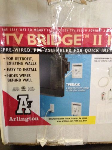 NEW Arlington TVBRA2K In-Wall Wiring Kit, Pre-Wired TV Bridge, 2-Gang Boxes C33