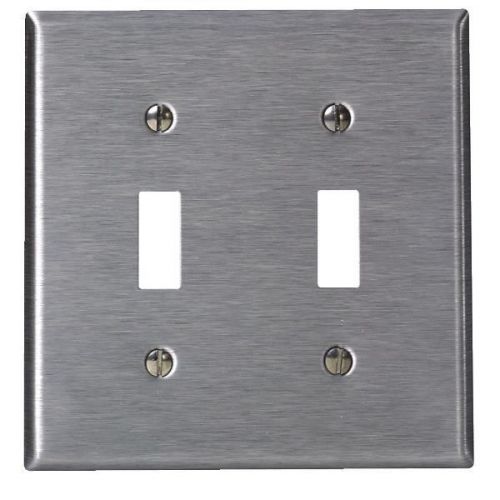 Leviton 84009 stainless steel switch wall plate-ss 2-toggle wall plate for sale
