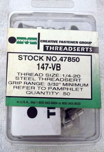 Marson Steel Threadserts 1/4-20 Model #47850 New Unopened Package of 50 pcs