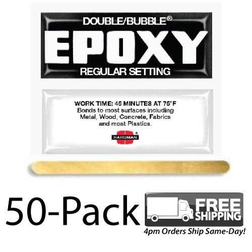 50-Pack-Double Bubble &#034;Black Label&#034; Regular-Setting Thin Epoxy (Low Viscocity)
