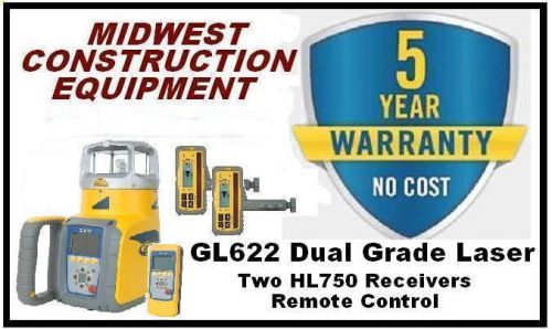 NEW Trimble Spectra Precision GL622  Dual Grade Laser with Two HL750 Receivers