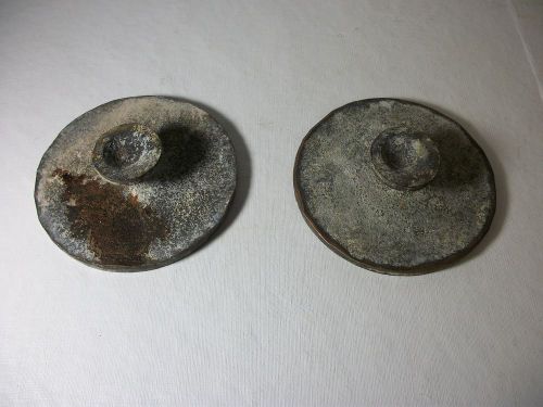 2 Vintage Cast Metal Survey Markers 1935 TX State Hwy. Dept. Contractor Cage