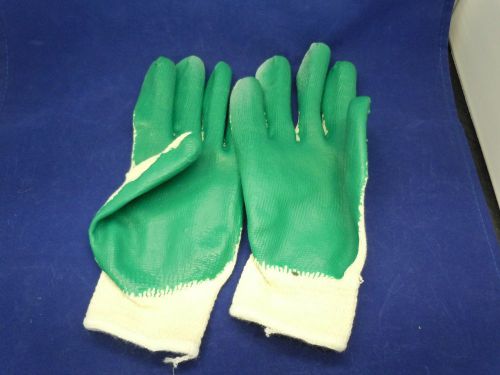 CORDOVA  String Knit Palm Latex Dipped Gloves, 7-Pairs Per Pack,GREEN,  LARGE