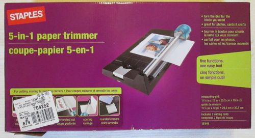Staples 5-in-1 Paper Trimmer Cutter Perforator for Photos Cards Crafts NIB