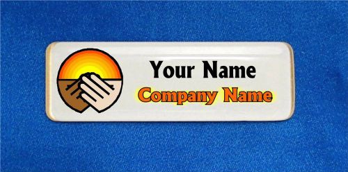 Hands Sunrise Custom Personalized Name Tag Badge ID Volunteers Service Nonprofit