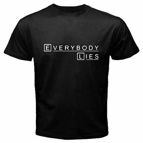 Dr HOUSE MD EVERYBODY LIES Quote NAMI Hugh Laurie Mens Black T Shirt S - 3XL