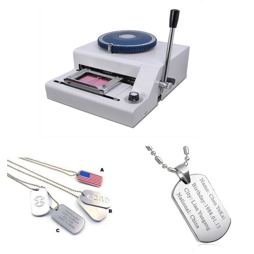 52 manual steel dog tag embosser id card military embossing stamping machine for sale
