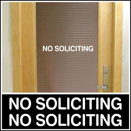 Office shop decal no soliciting for business entrance glass door, wall sign wt l for sale