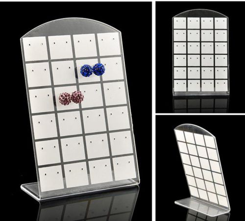 24 Pair Earrings Display Stand Organizer Jewelry Holder ShowCase Tool Rack White