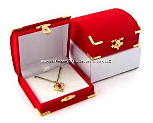 48 Black Velvet &amp; Brass Accent Pendant or Large Earrings Jewelry Gift Boxes