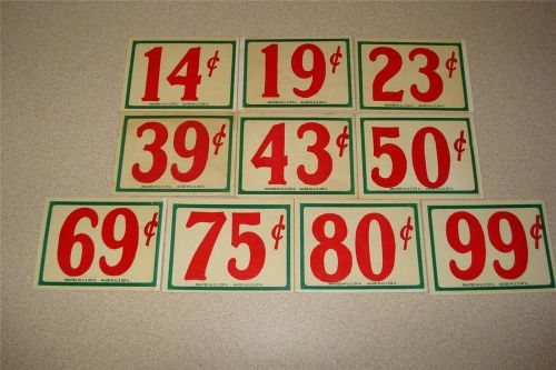 Vintage Original 1930s Grocery / General Store Price Tags Cards Lot NOS!