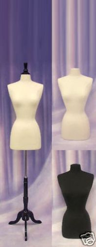 Size 2-4 White Female Mannequin Manikin Dress Form F2/4W+BS-02 Wood Base Tripod