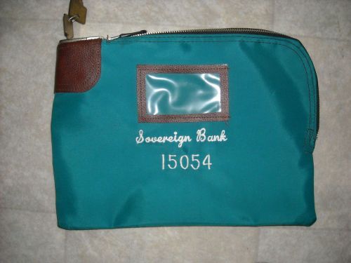 Vintage Locking Zipper BANK MONEY BAG w/KEYS Night Deposit Bag Sovereign Bank